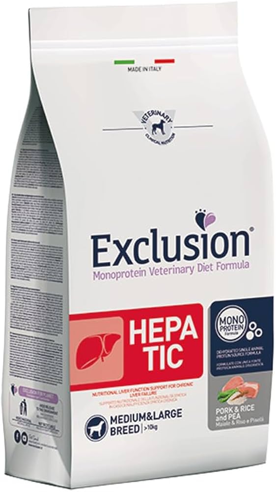 Exclusion VD Hepatic свинско/ориз/грашок мали раси (2 кг)